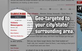 Text Based Ads on Racer X Online
