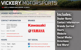 Detailed Dealer Page on Racer X Online
